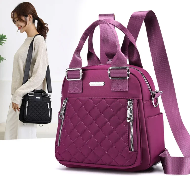 Elegant Design Oxford Waterproof Fabric Female Fashion Backpack and Shoulder Carry Bag